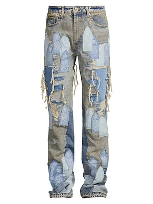 Repaired Patchwork Relaxed Jeans