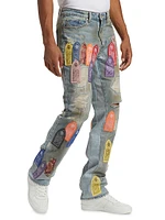 Patch Arched Repaired Distressed Jeans