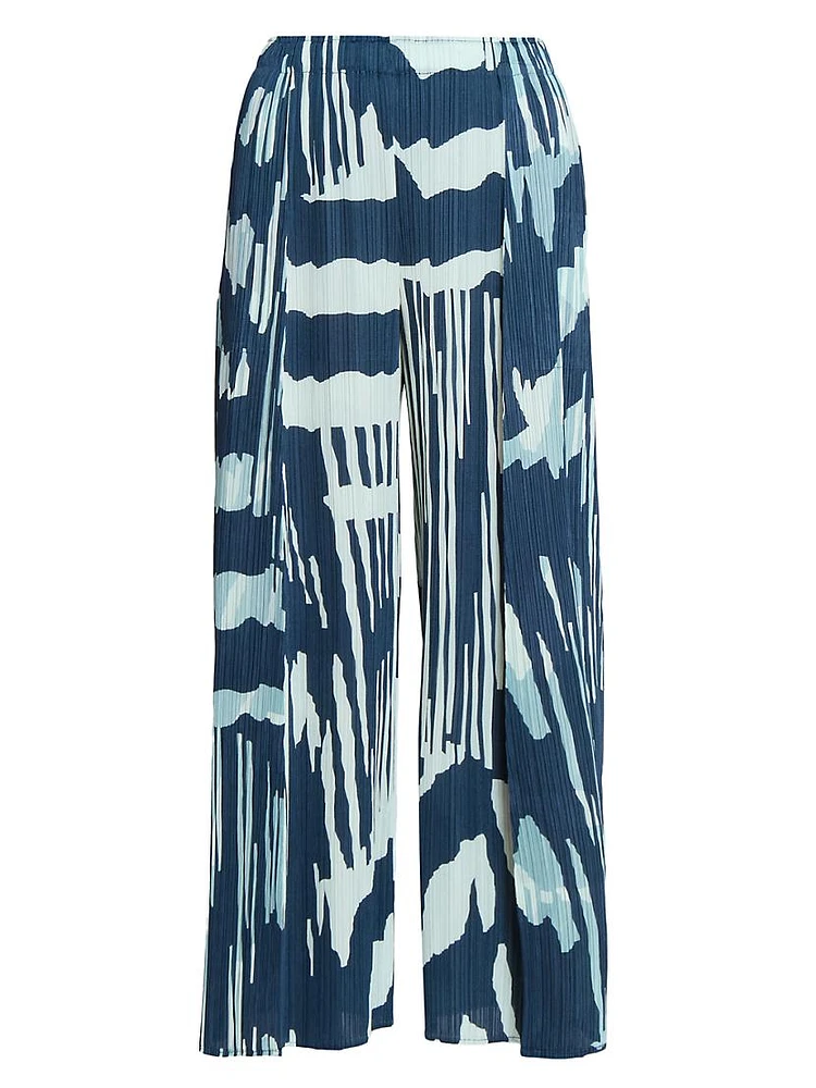 Refraction Printed Wide-Leg Pants