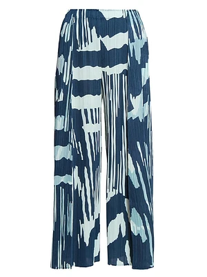 Refraction Printed Wide-Leg Pants