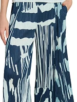 Refraction Printed Wide-Leg Pants