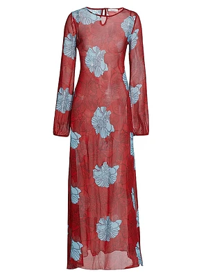 April Semi-Sheer Chiffon Maxi Dress