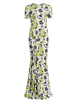 Annie Floral Short-Sleeve Maxi Dress