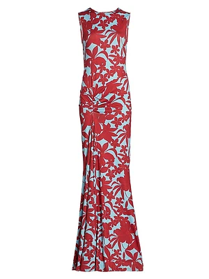 Annie Floral Stretch Jersey Maxi Dress