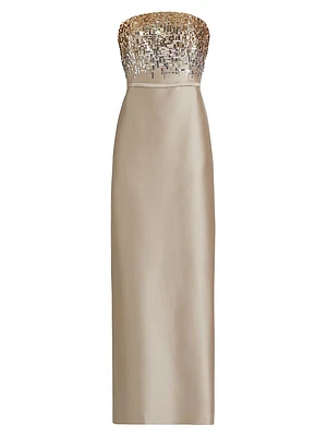 Phaedra Sequin Strapless Gown