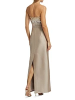 Phaedra Sequin Strapless Gown