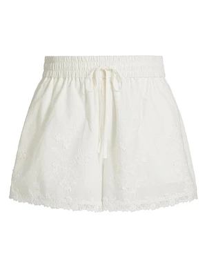 Eila Embroidered Cotton Shorts