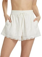 Eila Embroidered Cotton Shorts