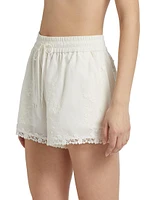 Eila Embroidered Cotton Shorts