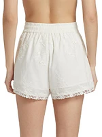 Eila Embroidered Cotton Shorts