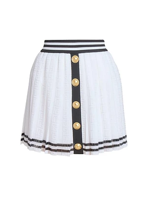 Striped Logo Knit Miniskirt