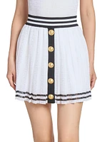 Striped Logo Knit Miniskirt