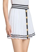 Striped Logo Knit Miniskirt