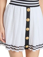 Striped Logo Knit Miniskirt