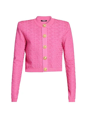 Logo Knit Cropped Cardigan
