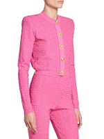 Logo Knit Cropped Cardigan