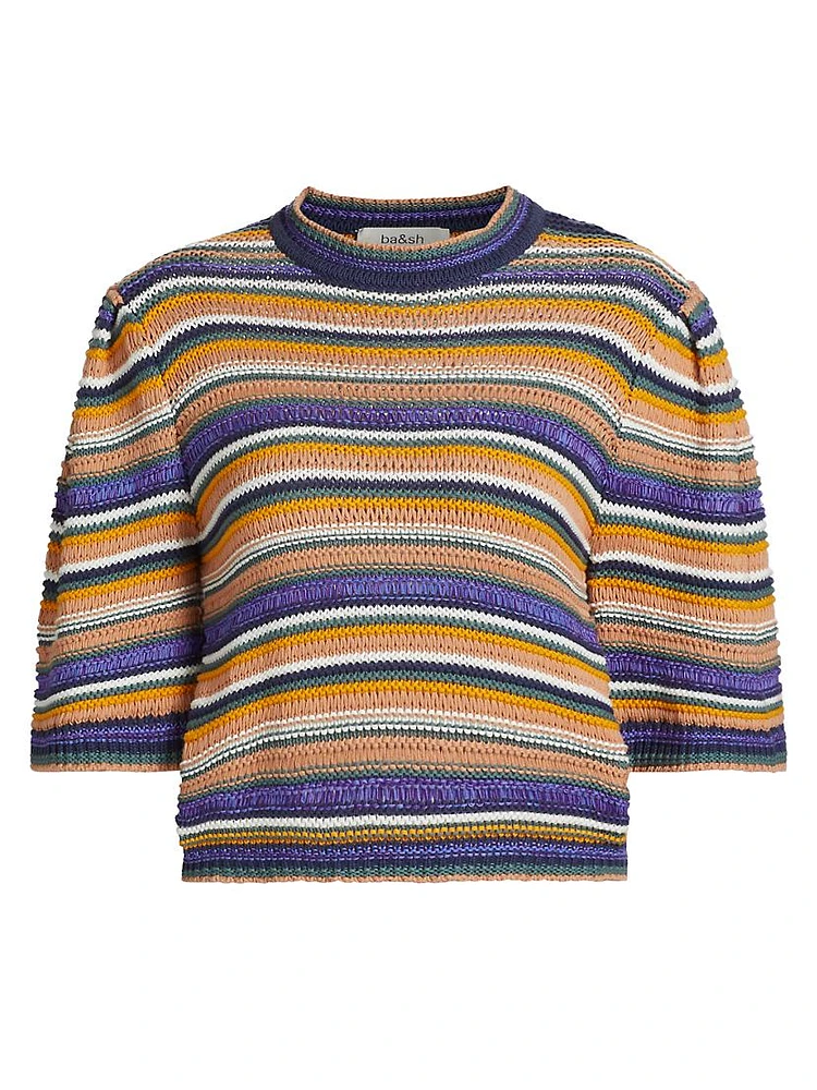 Farfaela Striped Cotton Sweater