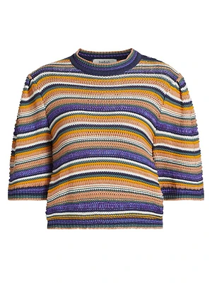 Farfaela Striped Cotton Sweater