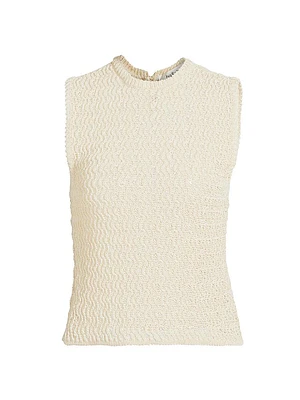 Pira Cotton-Blend Crochet-Knit Top