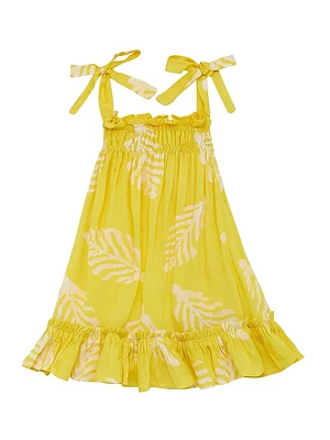 Baby Girl's, Little Girl's & Leaf Print Smocked Dress