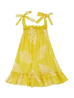 Baby Girl's, Little Girl's & Leaf Print Smocked Dress