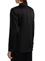 Norah Satin Double-Breasted Blazer