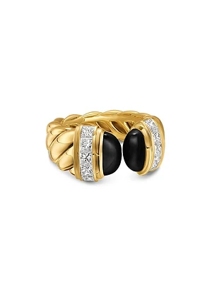 Sculpted Cable Open Cocktail Ring 18K Yellow Gold