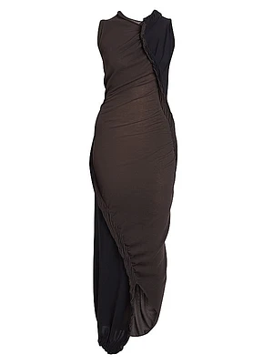 Beanstalk Two-Tone Drape Maxi-Dress