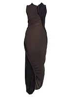 Beanstalk Two-Tone Drape Maxi-Dress