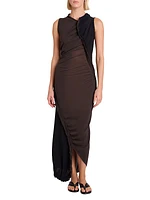 Beanstalk Two-Tone Drape Maxi-Dress