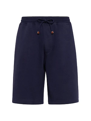 Techno Cotton French Terry Shorts with Piping