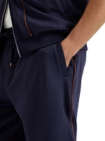 Techno Cotton French Terry Shorts with Piping