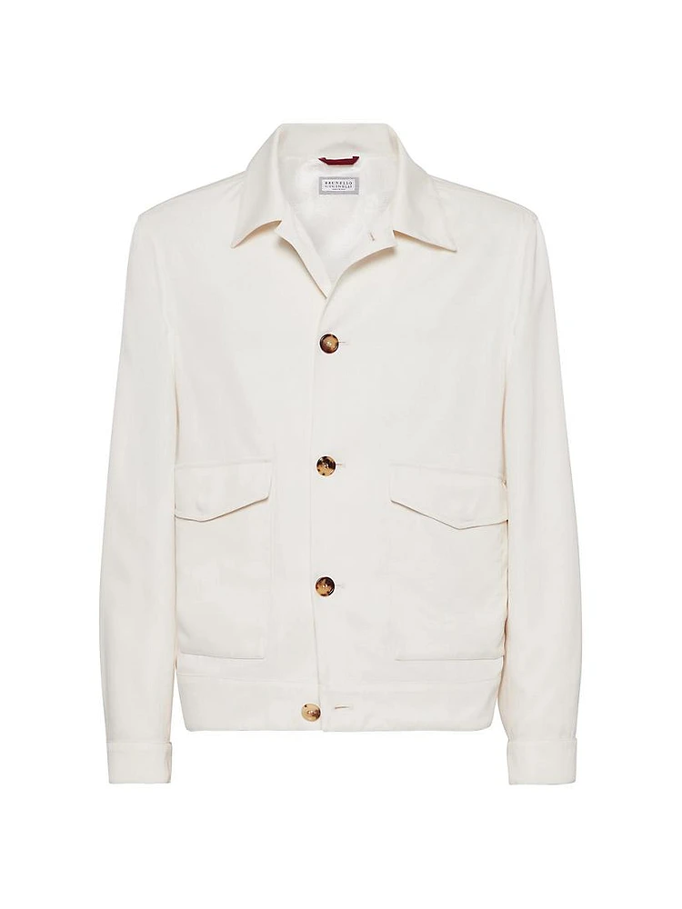 Délavé Silk Twill Shirt Style Outerwear Jacket