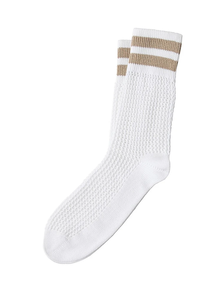 Cotton Waffle Stitch Knit Socks