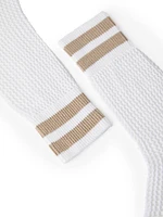 Cotton Waffle Stitch Knit Socks