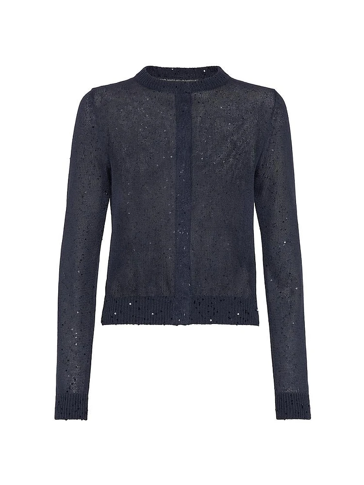 Linen and Silk Diamond Yarn Cardigan