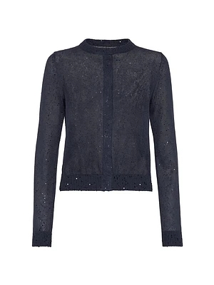Linen and Silk Diamond Yarn Cardigan