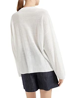 Linen Sweater with Shiny Pocket Detail