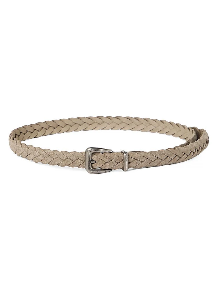 Braided Leather Belt with Monili