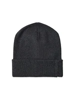 Cashmere Rib Knit Beanie with Monili