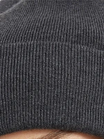 Cashmere Rib Knit Beanie with Monili