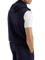 Techno Cotton French Terry Hooded Vest with Piping