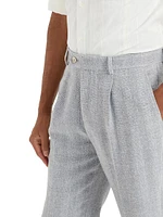 Textured Stripe Diagonal Leisure Fit Trousers with Pleat