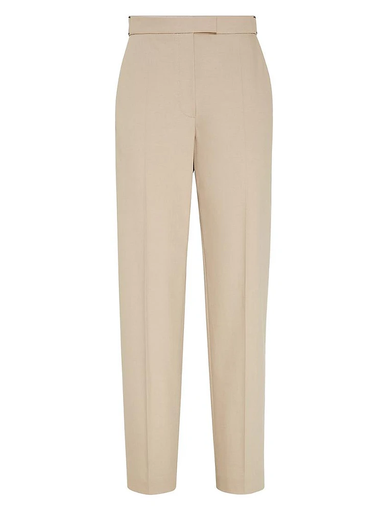 Stretch Twisted High Waist Cigarette Trousers