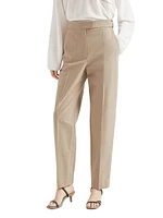 Stretch Twisted High Waist Cigarette Trousers