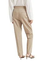 Stretch Twisted High Waist Cigarette Trousers