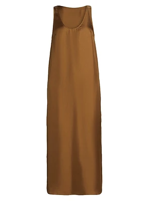 Nada Silk Shift Midi Dress
