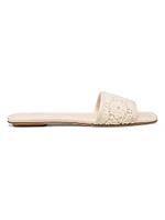 Fia Crochet Leather Flat Sandals