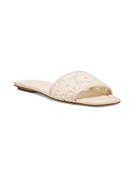 Fia Crochet Leather Flat Sandals