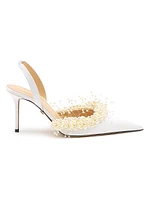 85MM Embellished Crepe Satin Slingback Pumps